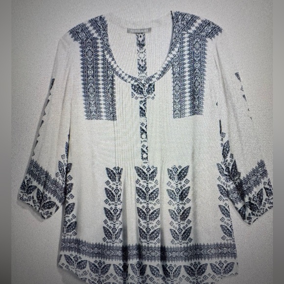 Daniel Rainn Amely Split Neck Blouse Sz. L - Picture 1 of 6